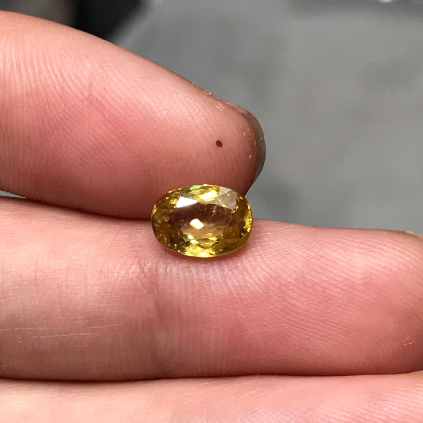 Yellow Sphene 1.53 Carat 8.5x6mm Oval Cut, Natural loose Gemstone