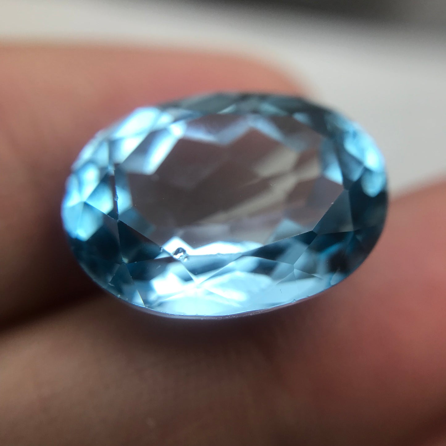 12x16mm Light Blue Topaz, 13 Ct Oval cut Faceted Discount Gemstone, Reclaimed/Recycled Imperfect Gem,