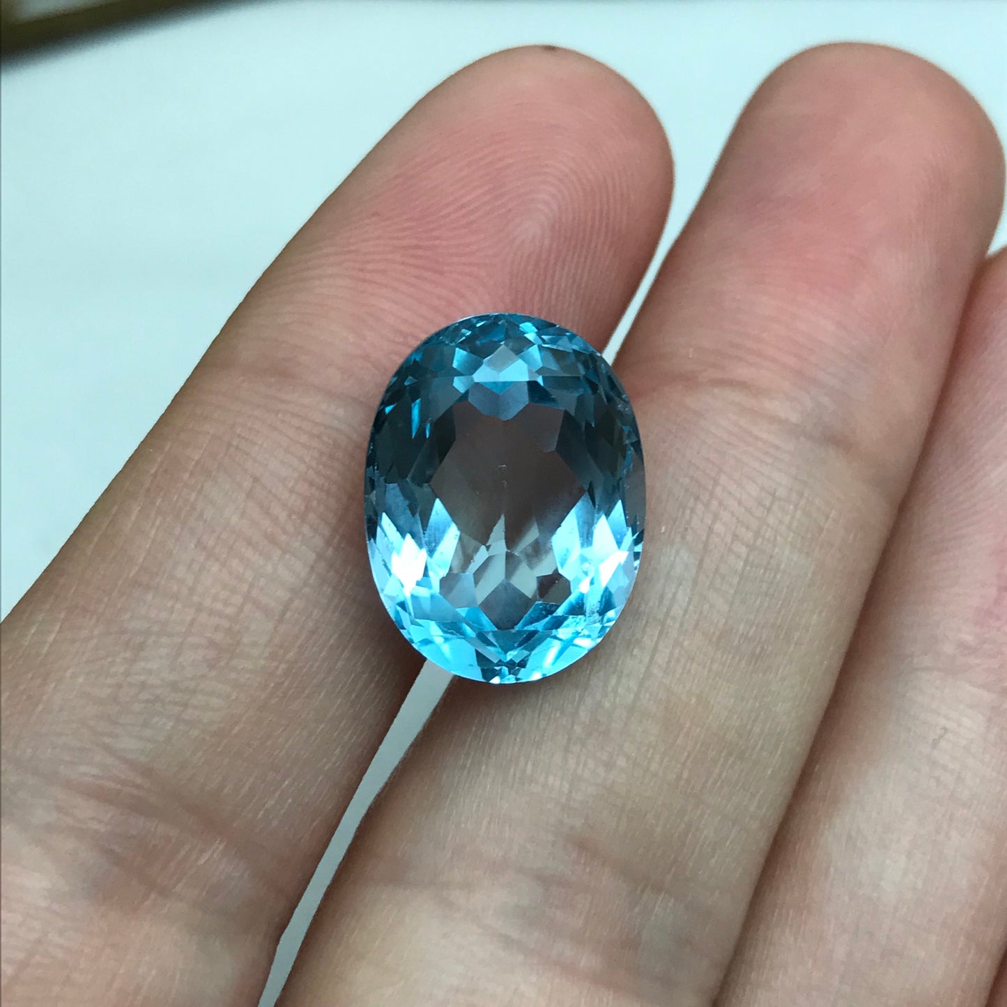 12x16mm Light Blue Topaz, 13 Ct Oval cut Faceted Discount Gemstone, Reclaimed/Recycled Imperfect Gem,
