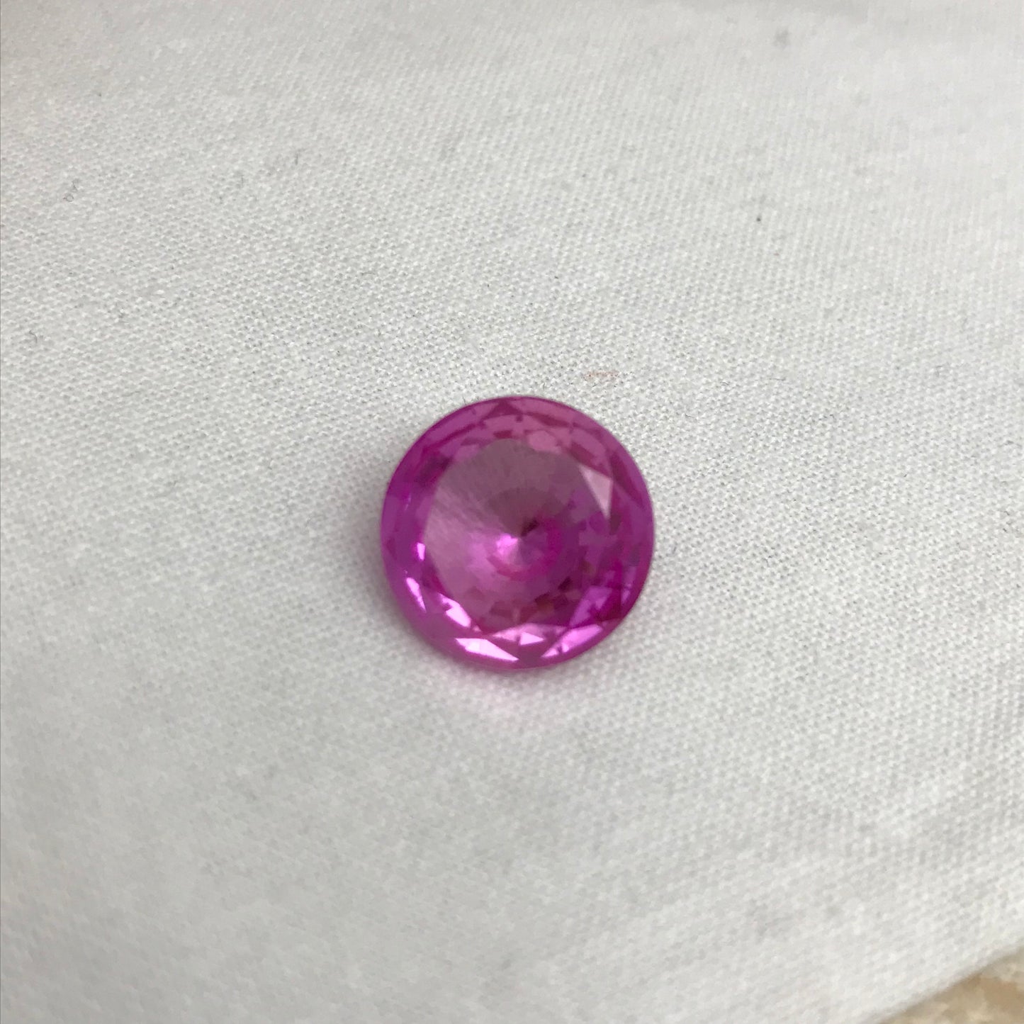 11 Carat Pink Lab Created Sapphire 13.7mm Round Cut, Loose Faceted Gemstone