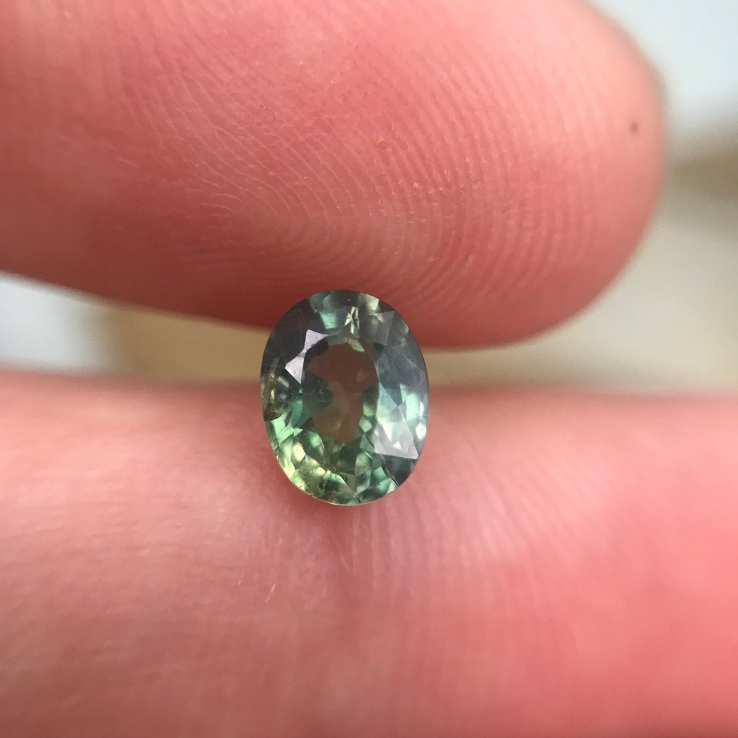 1.13 Carat Green Sapphire 6.47x5.2mm Oval Cut, Unheated Faceted Loose Natural Sapphire For Jewelry Setting