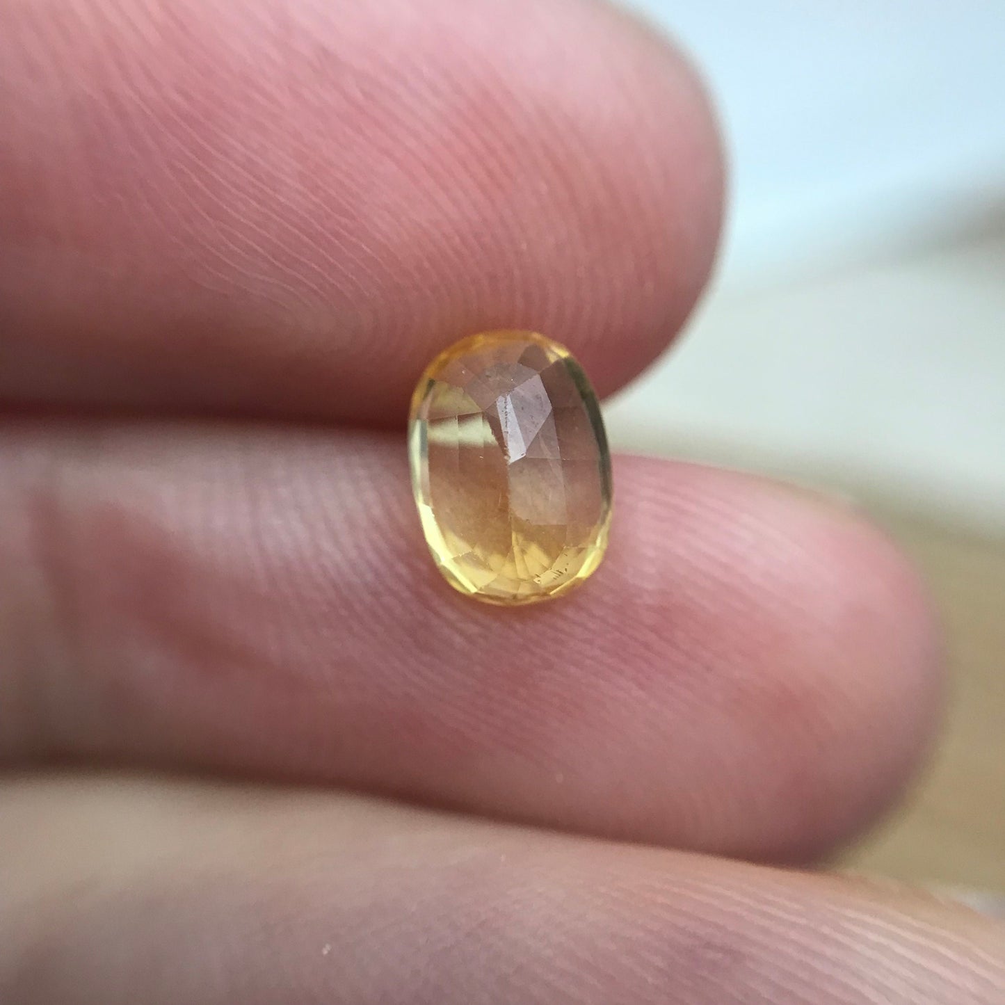 Natural Yellow Sapphire 1.34 Carat 7.5x5.5mm Oval Cut, Color Treated Gemstone, Earth Mined, BE Heat