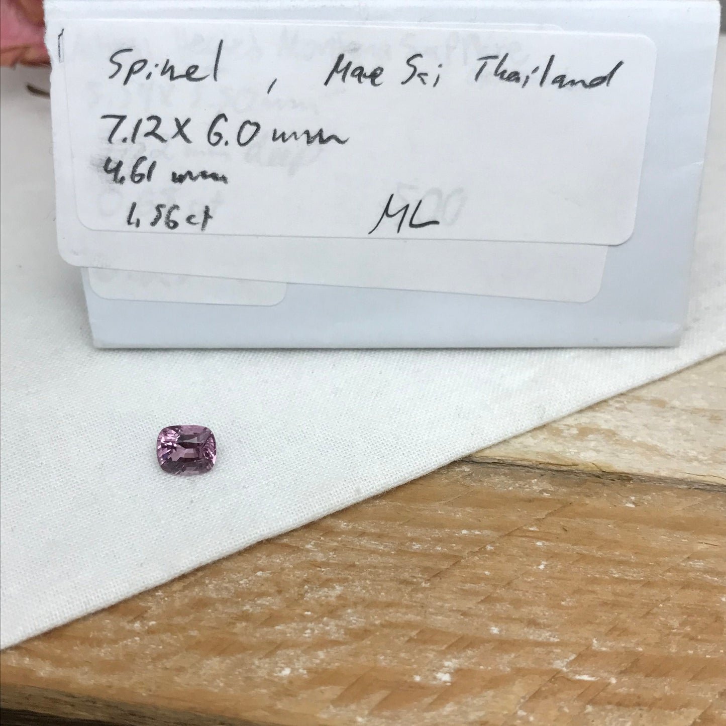 1.56 Carat Natural Purple Spinel 7x6mm Cushion Cut, Faceted Loose Natural Spinel