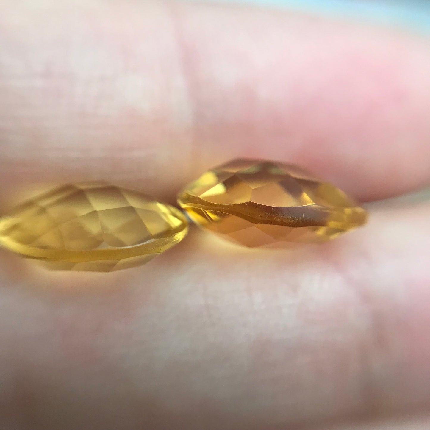 Pair of 12x10mm Citrine 7.54CTW, Pear Cut, Faceted Loose Orange Gemstones, November Birthstone