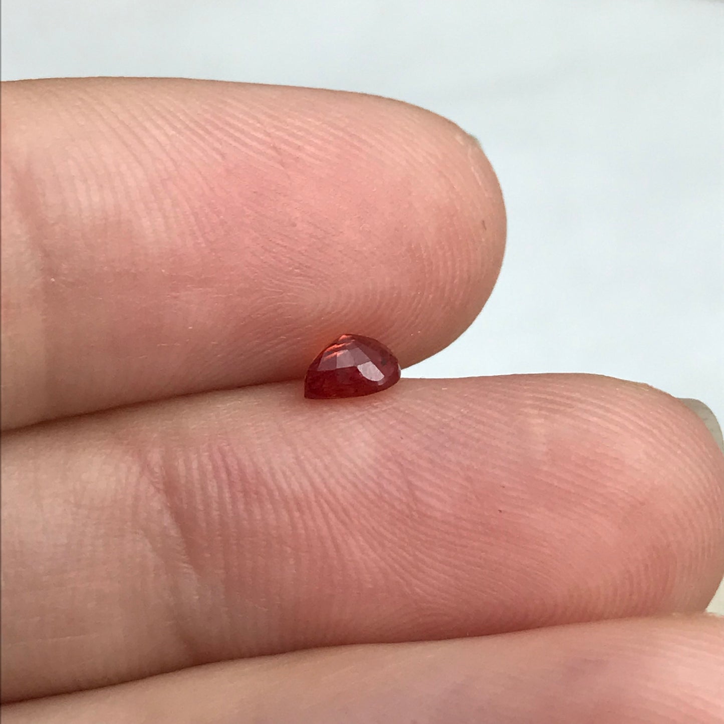 0.42 carat Natural Orange Sapphire 4.8x3.7mm Pear Cut Faceted Loose Earth Mined Beryllium Treated - BE TREATED