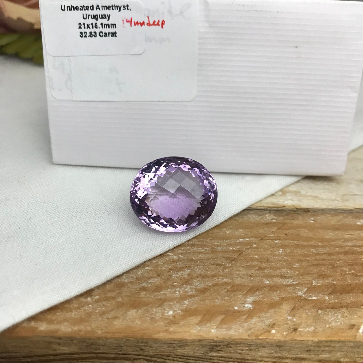 21x18mm Light Purple Amethyst, Checker Oval, 32.53 carat Loose Faceted Gemstone, February Birthstone