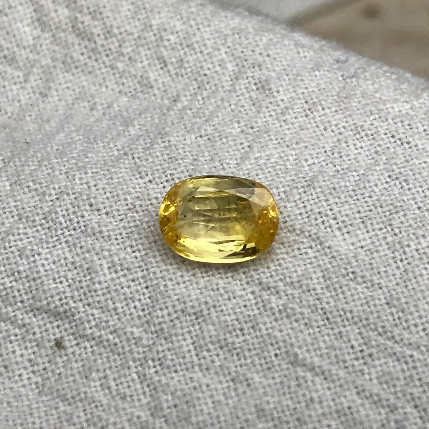 Natural Yellow Sapphire 1.34 Carat 7.5x5.5mm Oval Cut, Color Treated Gemstone, Earth Mined, BE Heat