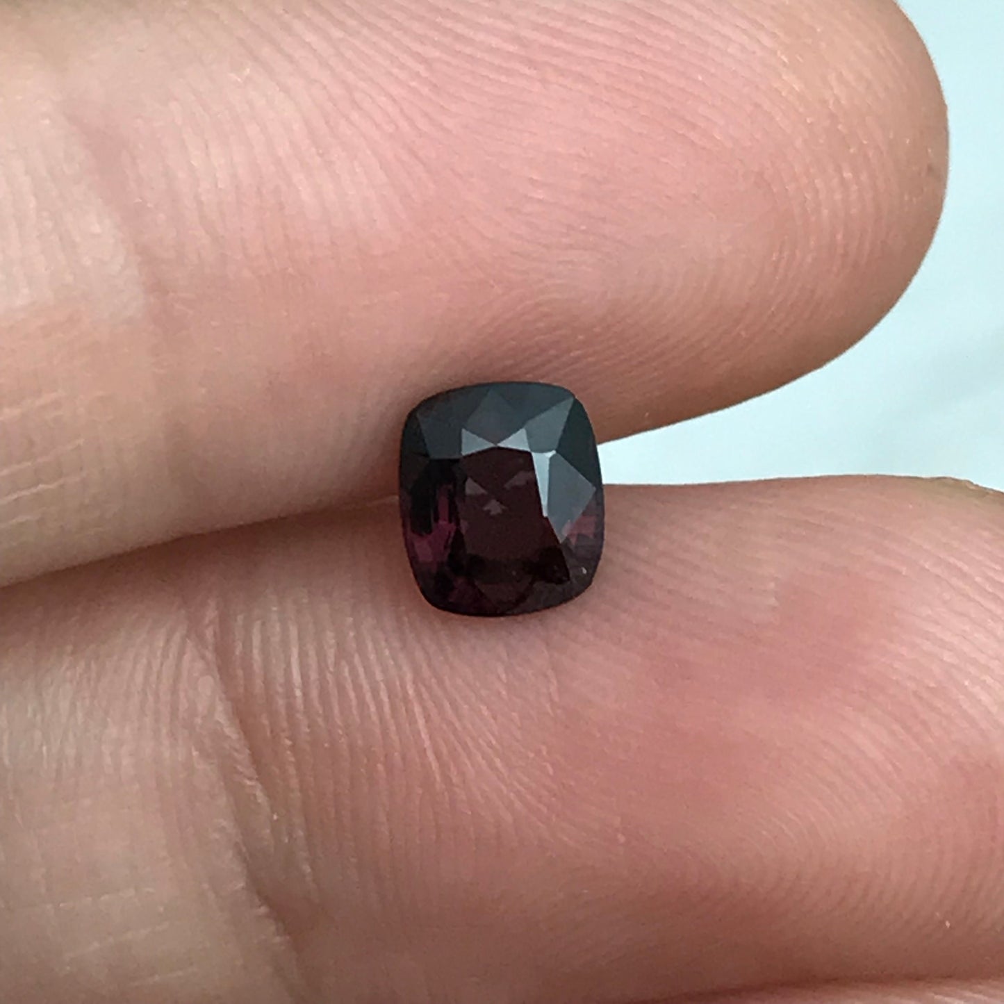 1 Ct Natural Purple Red Spinel 6.3x5.5mm Cushion Cut, Faceted Loose Gemstone, Dark Purple Stone
