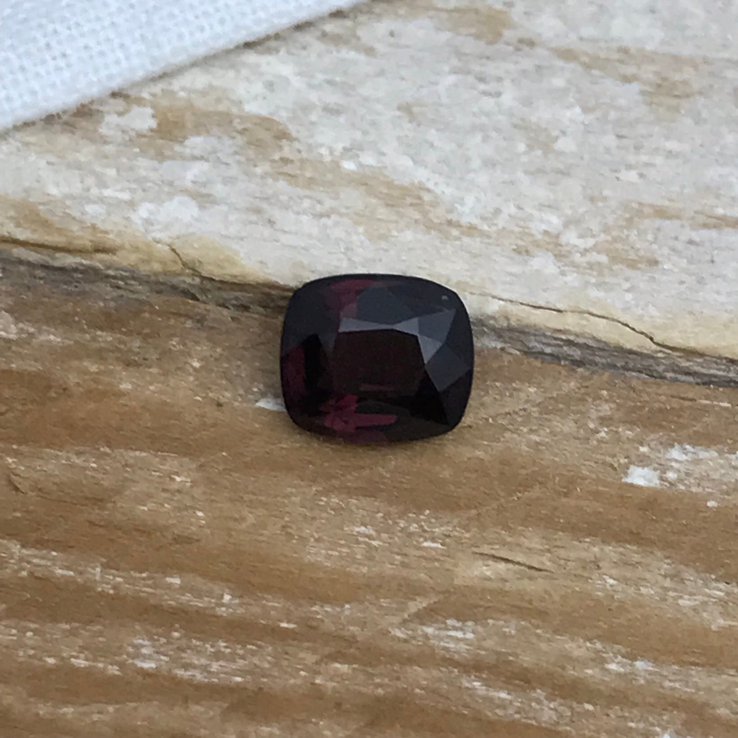 1 Ct Natural Purple Red Spinel 6.3x5.5mm Cushion Cut, Faceted Loose Gemstone, Dark Purple Stone