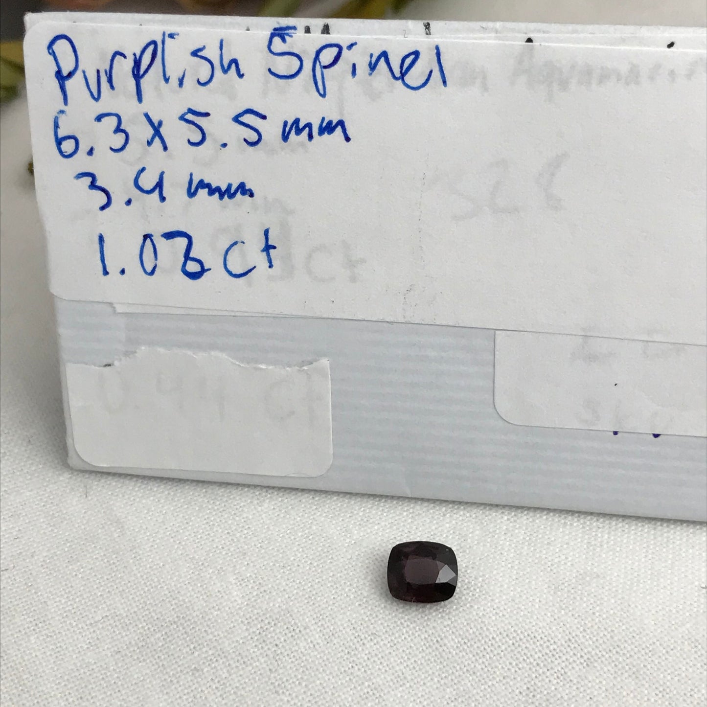 1 Ct Natural Purple Red Spinel 6.3x5.5mm Cushion Cut, Faceted Loose Gemstone, Dark Purple Stone