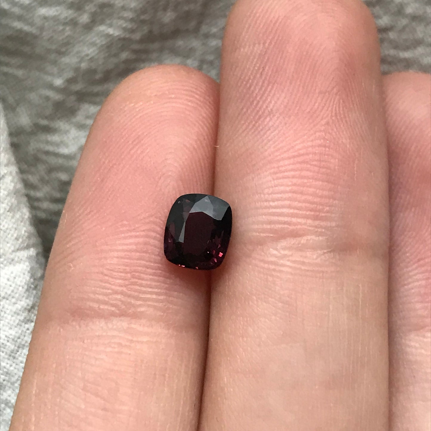 1 Ct Natural Purple Red Spinel 6.3x5.5mm Cushion Cut, Faceted Loose Gemstone, Dark Purple Stone
