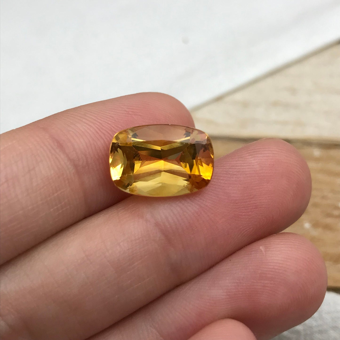 Orange Citrine 14.3x10mm 6.43 Carats long Cushion Loose Faceted Loose November Birthstone
