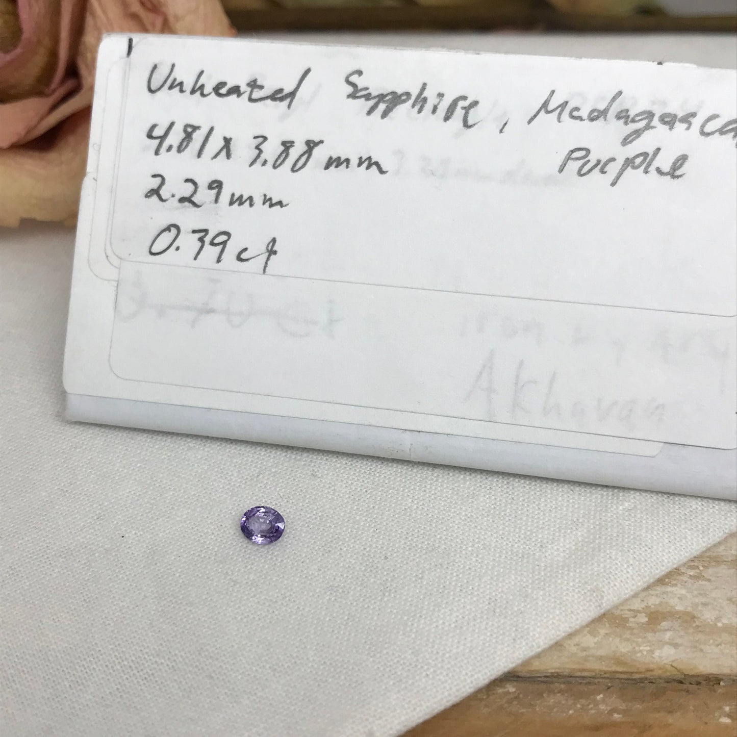0.39 Carat Natural Purple Sapphire 4.81x3.88mm Oval Cut, Unheated Faceted Loose Madagascar Sapphire