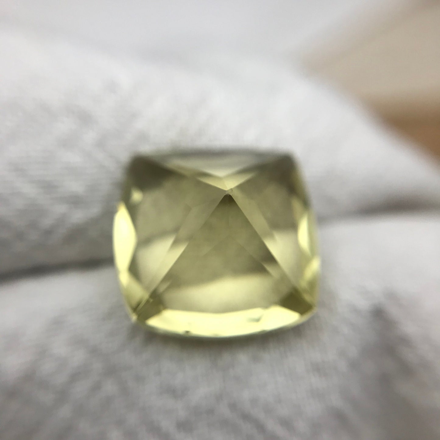 10.53 carat Yellow Citrine 14mm Cushion Cut, Faceted Loose Quartz