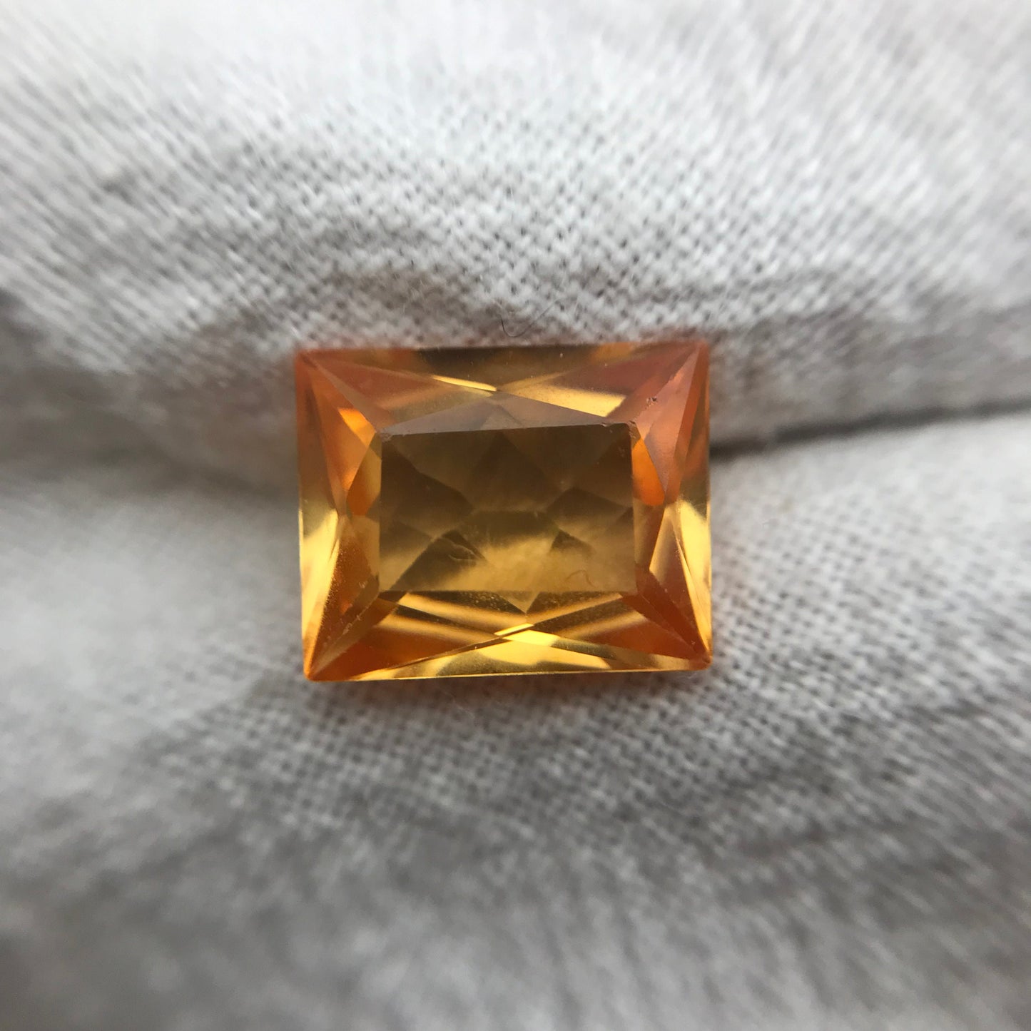 10x8mm Orange Lab Sapphire 3.79 Carat Rectangle Cut