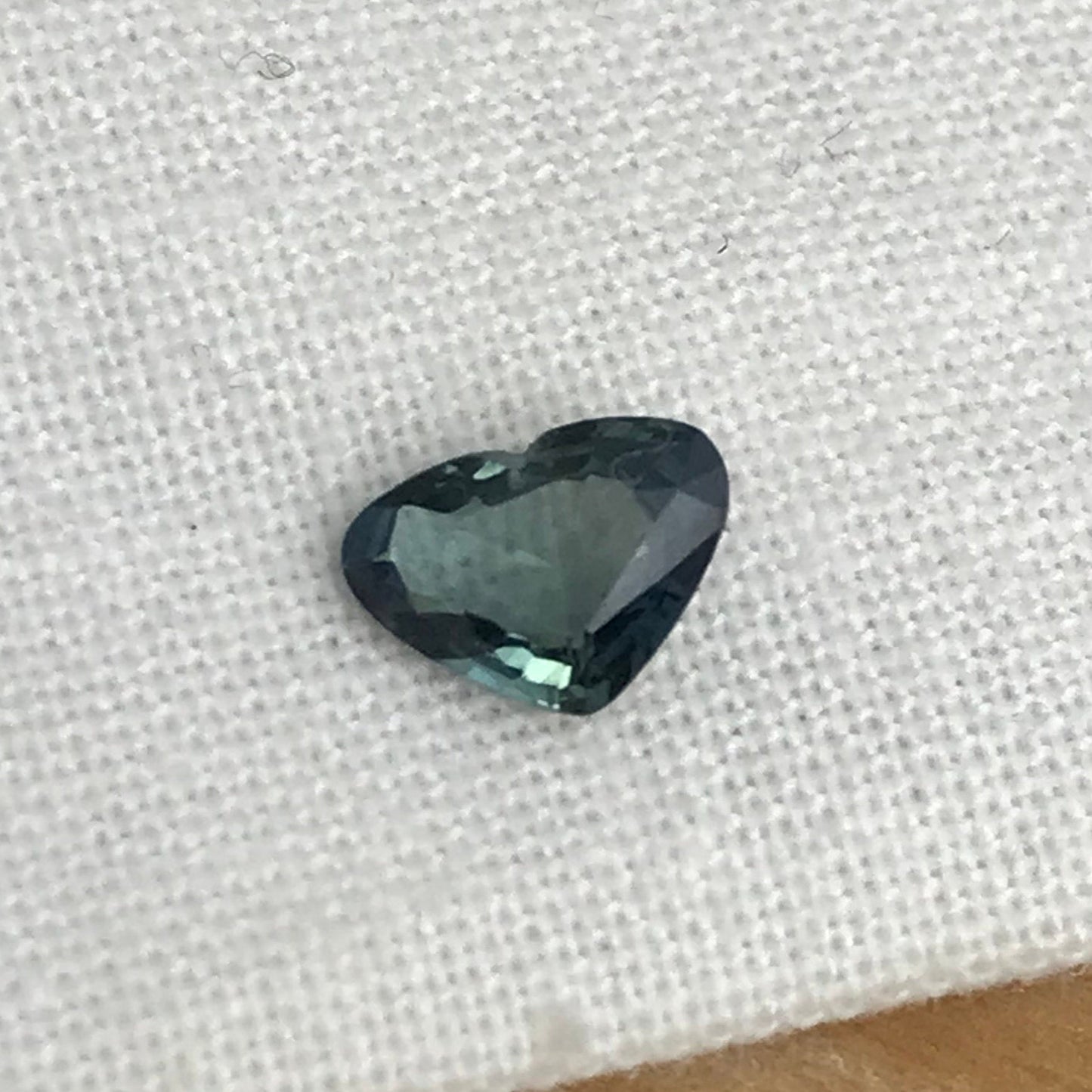 0.61 Ct Natural Blue-Green Sapphire 6.7x4.8mm, Wide Heart Cut Gem, Faceted Loose Gemstone, Heated Sapphire