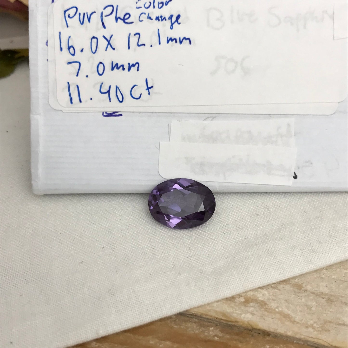 16x12mm Lab Created Purple Sapphire Oval Cut 11.40 Carat, Faceted Lab Grown Corundum- Alexandrite Replacement