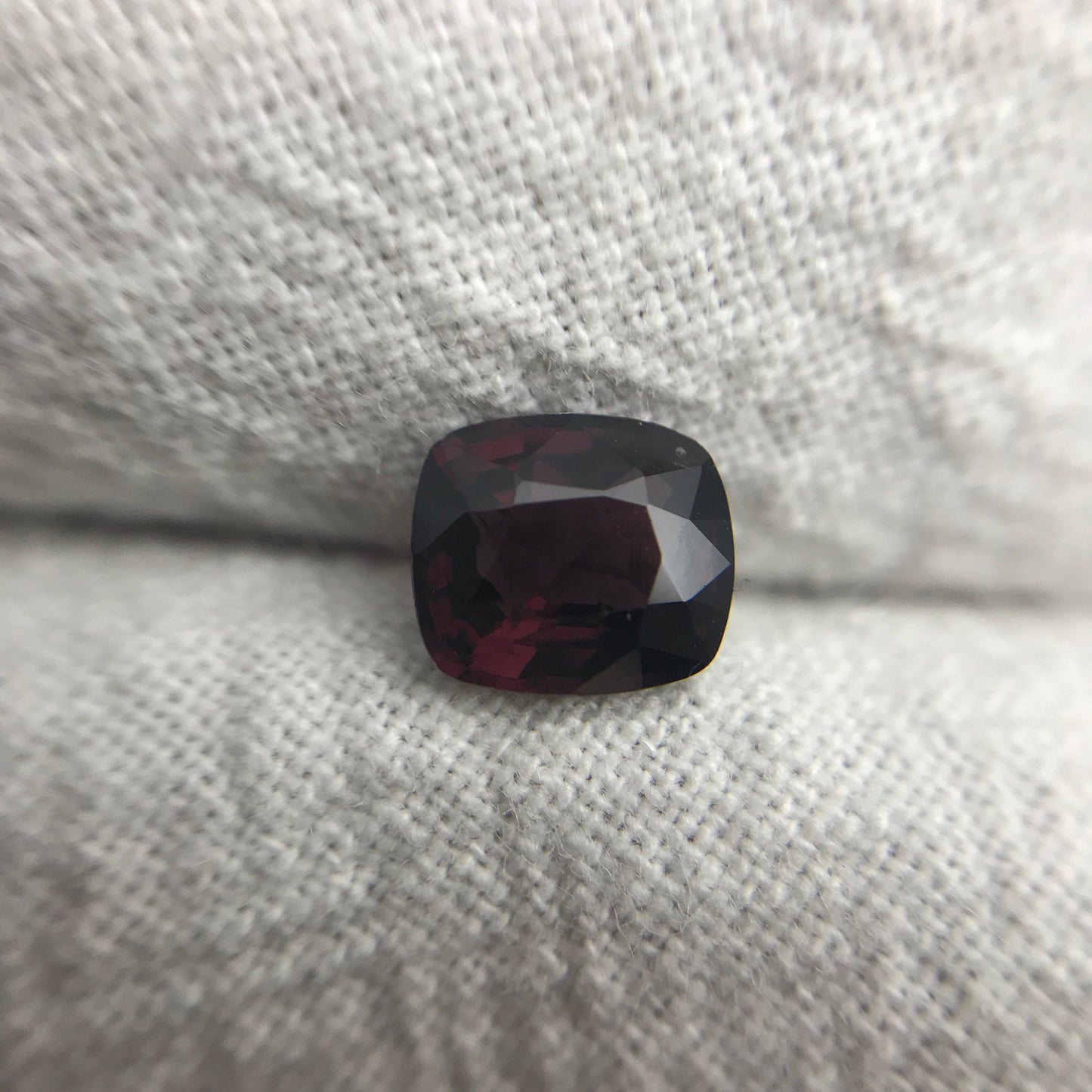 1 Ct Natural Purple Red Spinel 6.3x5.5mm Cushion Cut, Faceted Loose Gemstone, Dark Purple Stone