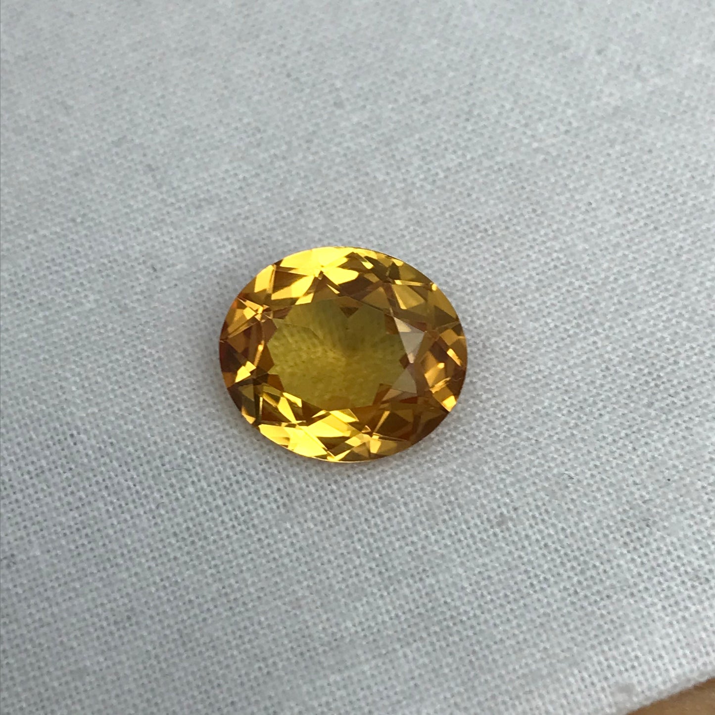 14x12mm Yellow Lab Sapphire 8.46 Carat, Oval Cut, Faceted Loose Gemstone, Synthetic Corundum