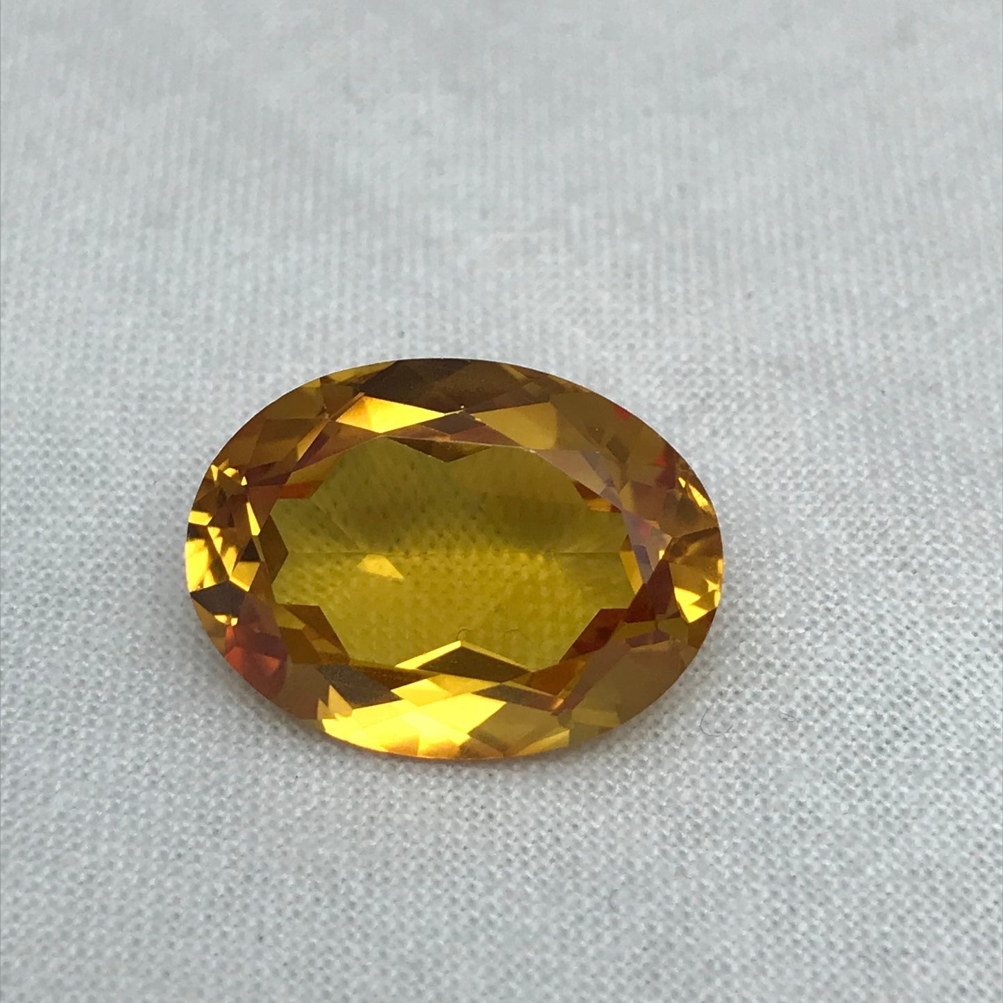 Large Orange Yellow Lab Sapphire 18.65 Carat, 18.7x13.9mm Oval Cut, 19x14mm Faceted Loose Gemstone