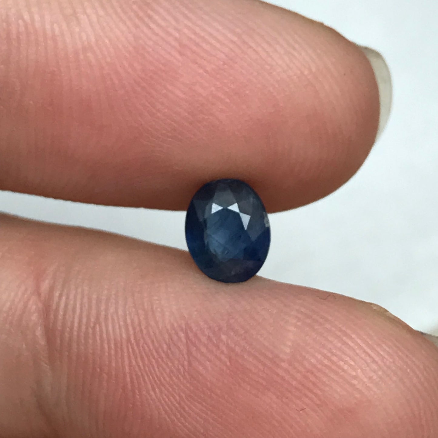 1 Ct Natural Blue Sapphire 6.6x5.3mm Oval Loose Faceted Velvety Blue Sapphire with Flaws
