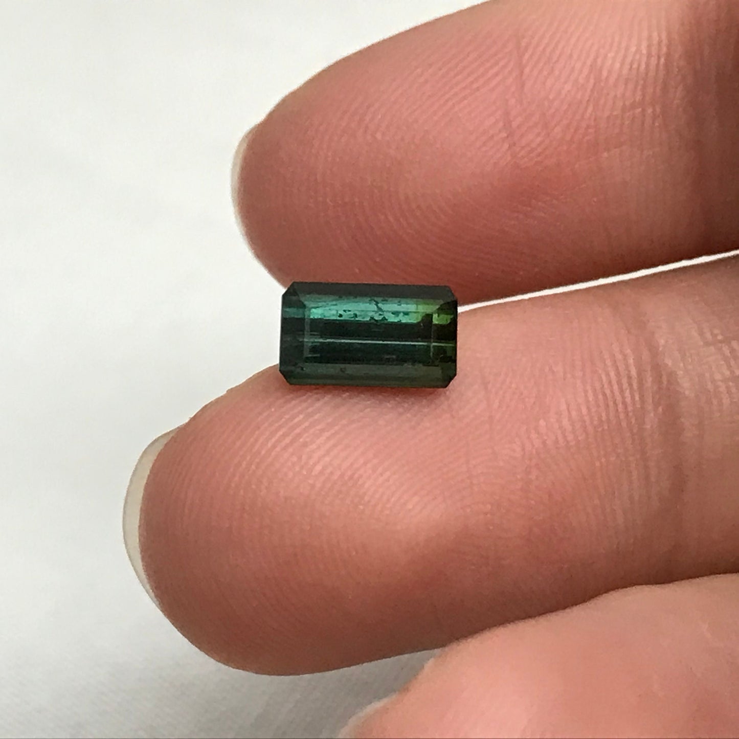 1.38 carat Natural Green Tourmaline 8.5x5mm Octagon Bluish Green