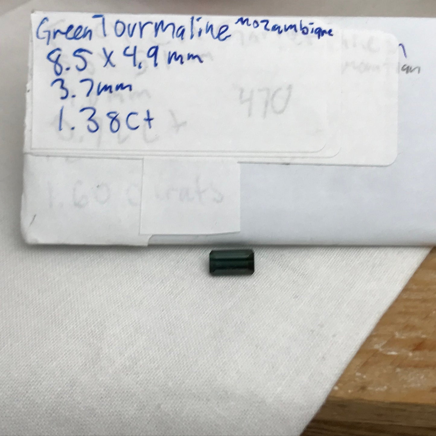 1.38 carat Natural Green Tourmaline 8.5x5mm Octagon Bluish Green