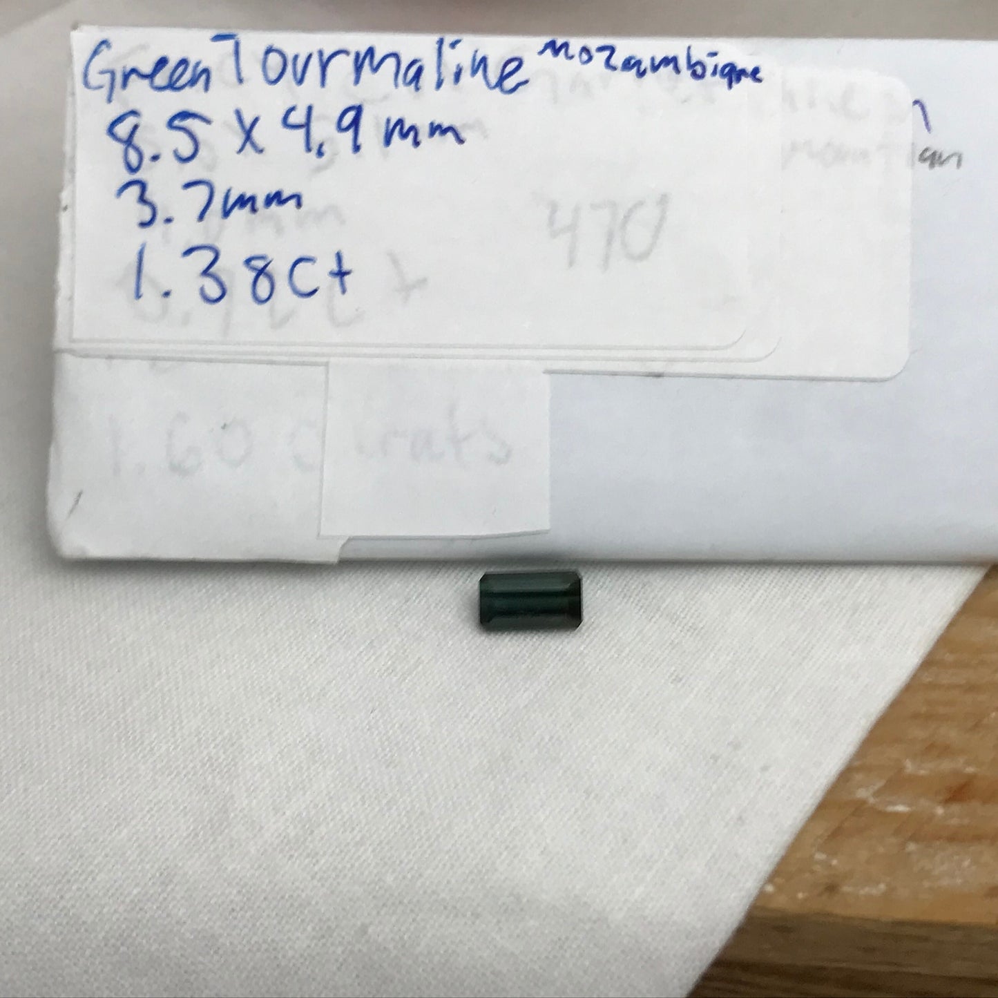 1.38 carat Natural Green Tourmaline 8.5x5mm Octagon Bluish Green