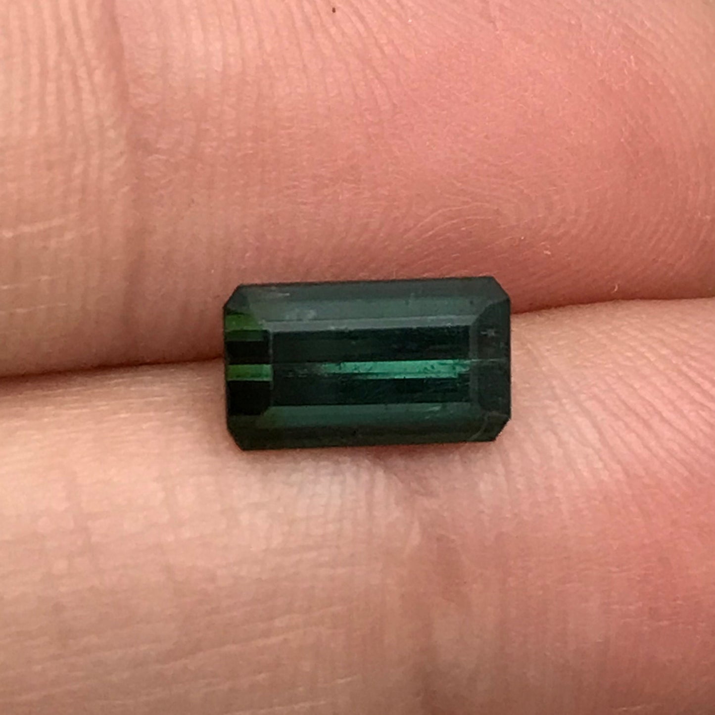 1.38 carat Natural Green Tourmaline 8.5x5mm Octagon Bluish Green