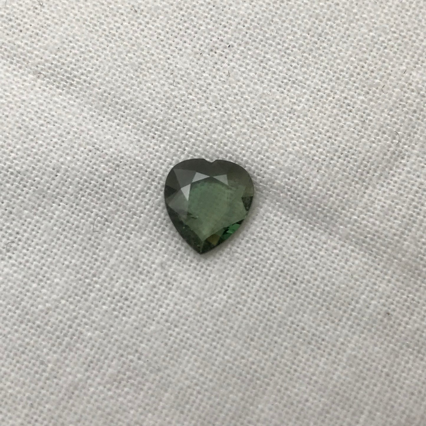 1 Ct Natural Green Sapphire 7.7x7mm, Heart Tab Cut Gem, Faceted Loose Gemstone, Heated Sapphire
