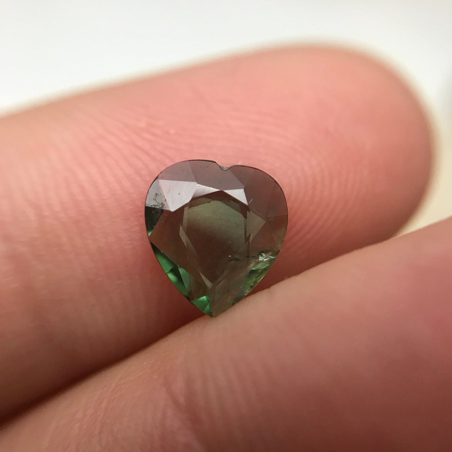 1 Ct Natural Green Sapphire 7.7x7mm, Heart Tab Cut Gem, Faceted Loose Gemstone, Heated Sapphire