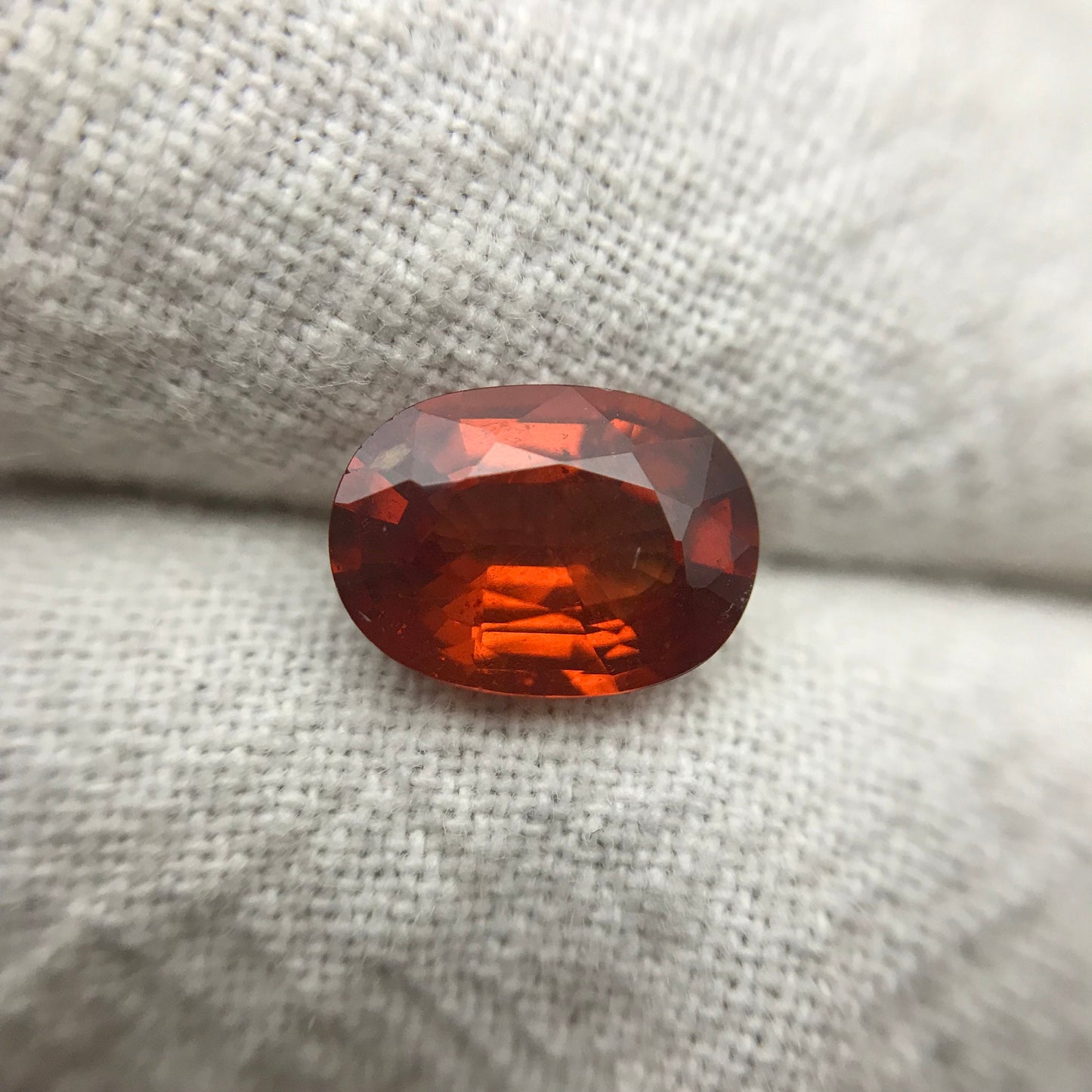 1.72 carat Natural Orange Spessartite Garnet, 8.5x6mm Red Orange Red Faceted Garnet