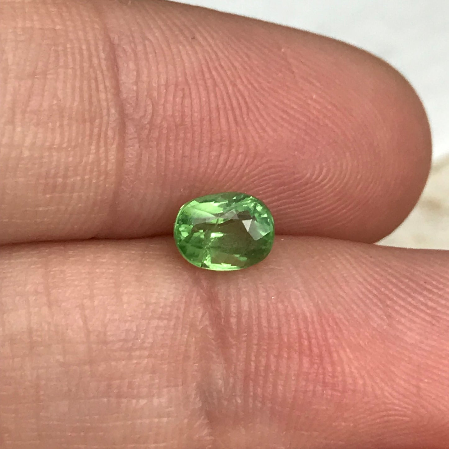 1 carat Tsavorite Garnet 6x4.5mm Faceted Oval cut, Natural Loose Mint Green Garnet