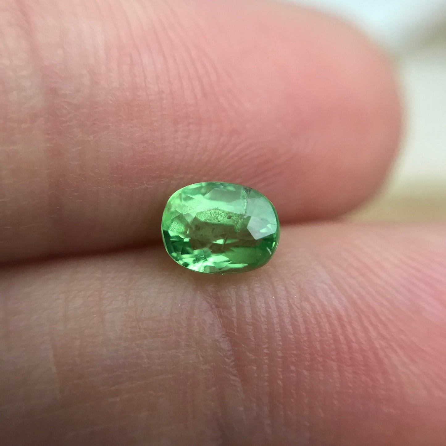 1 carat Tsavorite Garnet 6x4.5mm Faceted Oval cut, Natural Loose Mint Green Garnet