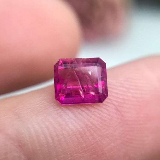 0.61 Carat Natural Red Beryl 5.75x5mm Emerald Cut, Wah Wah Utah Red Beryl, Bixbite