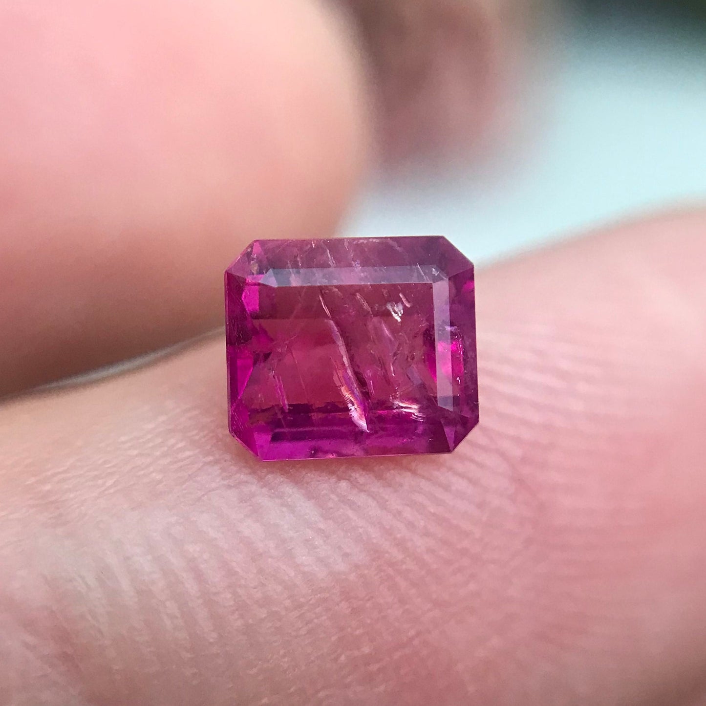 0.61 Carat Natural Red Beryl 5.75x5mm Emerald Cut, Wah Wah Utah Red Beryl, Bixbite