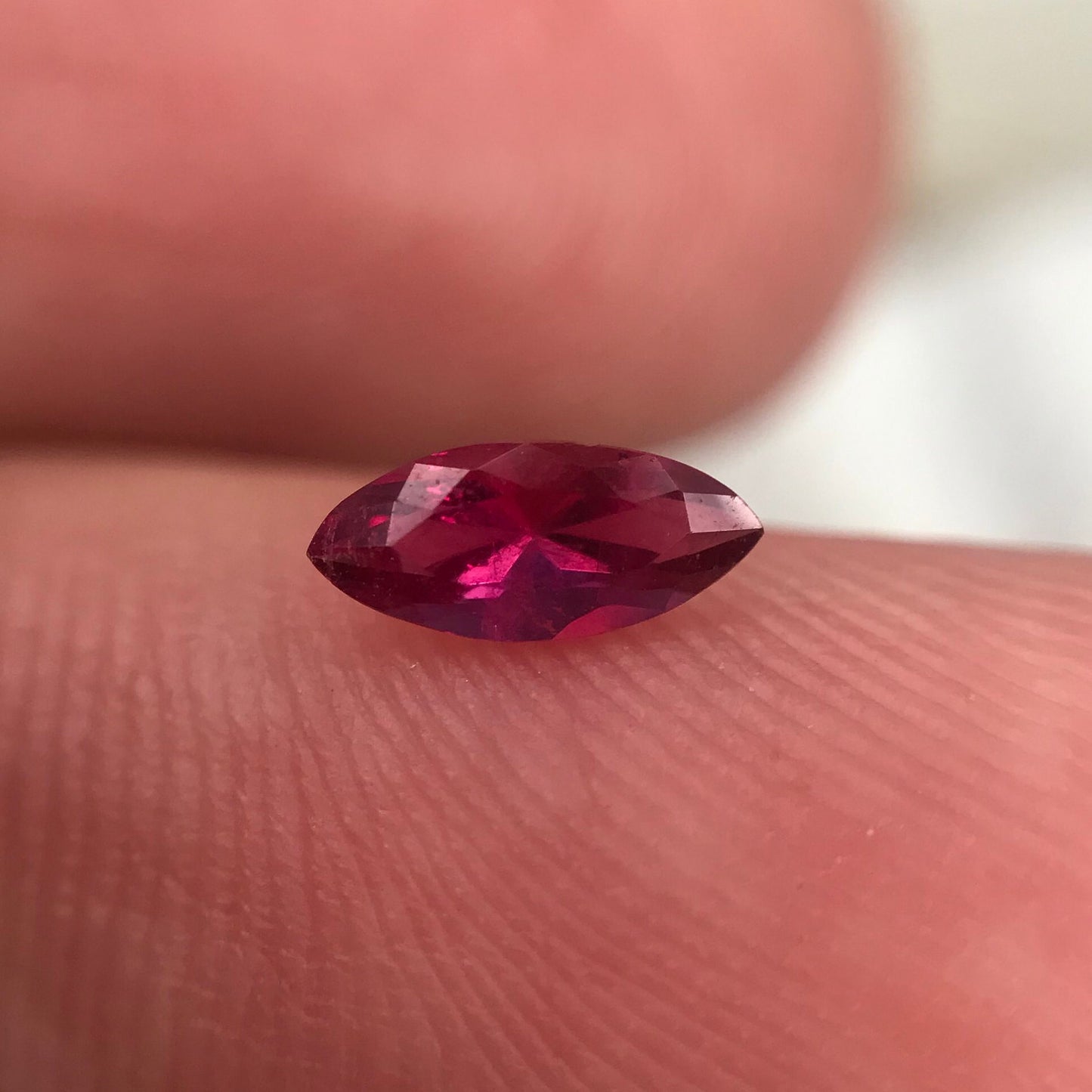 0.21 Carat Red Beryl 6.4x2.8mm Marquise Cut, Faceted Loose Natural Utah Red Beryl, Bixbite,