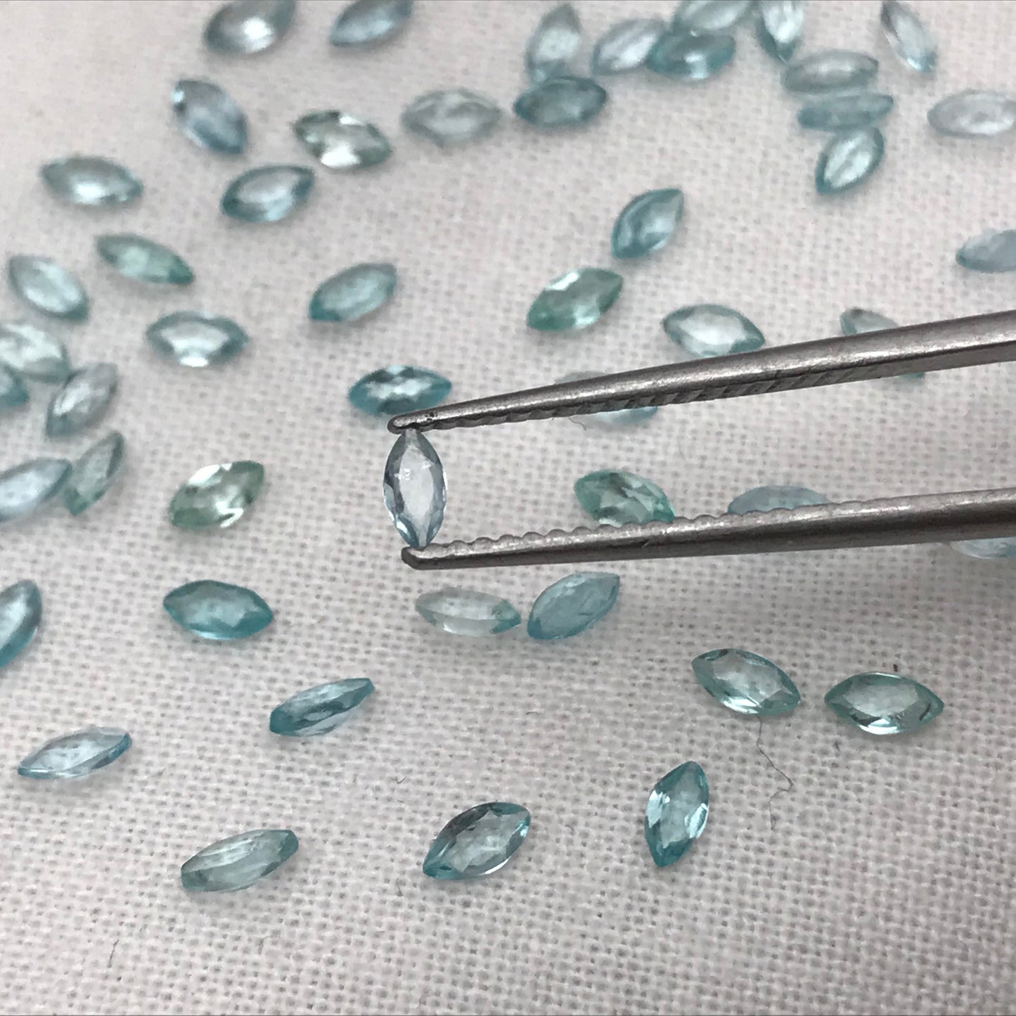 One- 4x2mm Blue Apatite Marquise Cut, Blue Seafoam Faceted Loose Gemstone,  Approx. 0.06-0.10 Carat