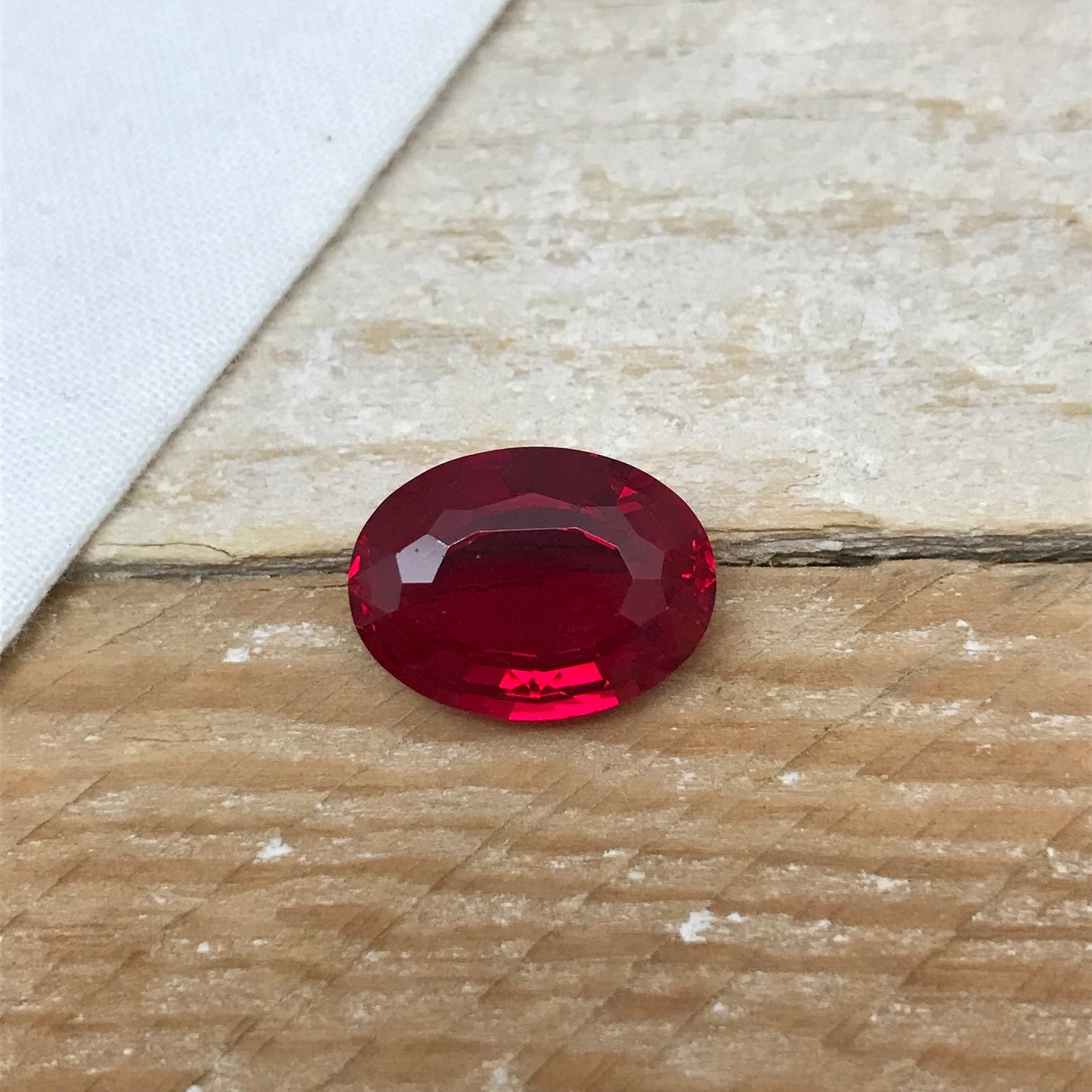 16x12mm Lab Ruby 11.38 Ct Oval Cut Loose Synthetic Ruby, Faceted July Birthstone