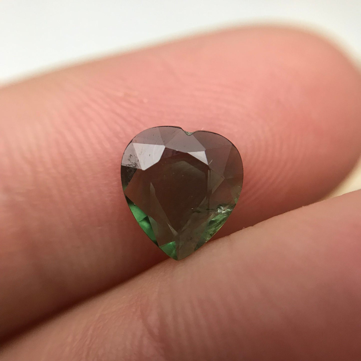 1 Ct Natural Green Sapphire 7.7x7mm, Heart Tab Cut Gem, Faceted Loose Gemstone, Heated Sapphire