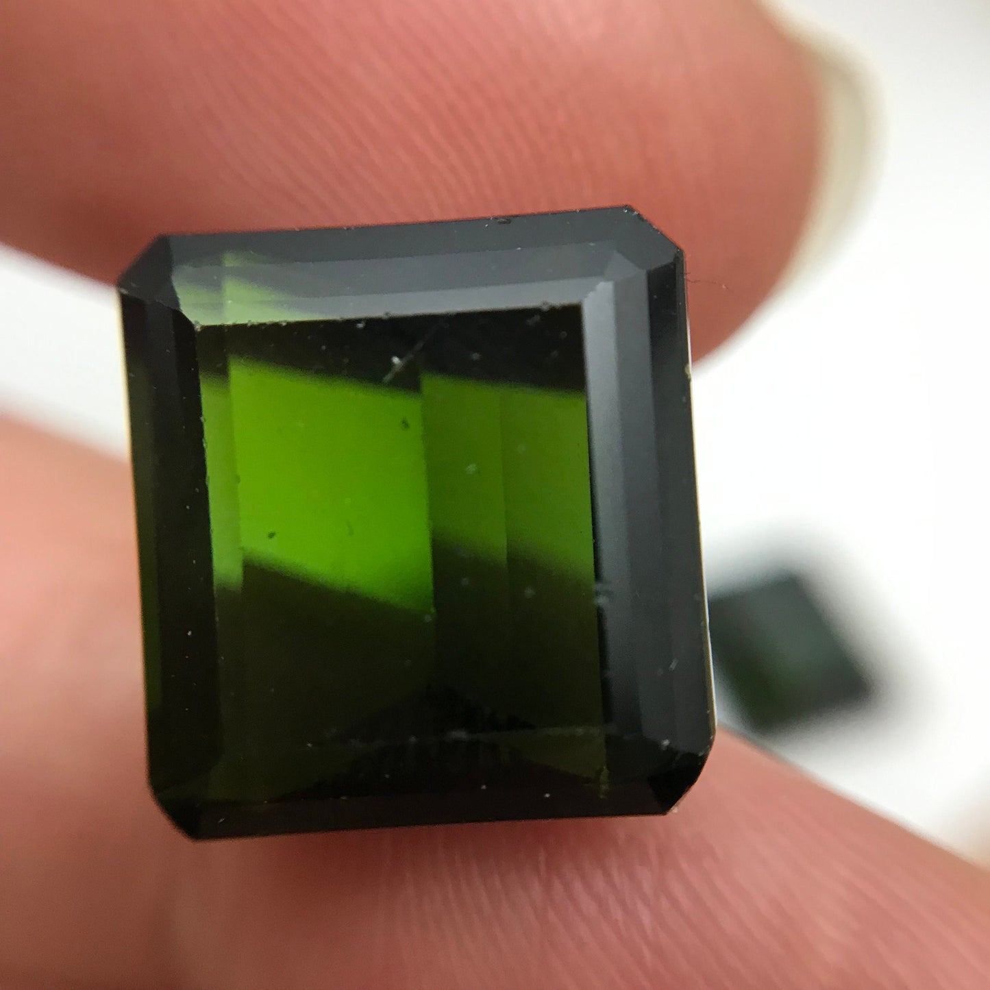 Matching 14x13mm Natural Green Tourmaline Octagon Cut,  24 CTW Loose Recycled Tourmaline, Pair of Large Tourmaline