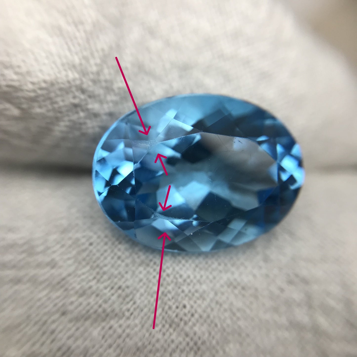 16x12mm Blue Topaz Oval Cut 11.09 Carat, Pre-owned, December Birthstone US Seller