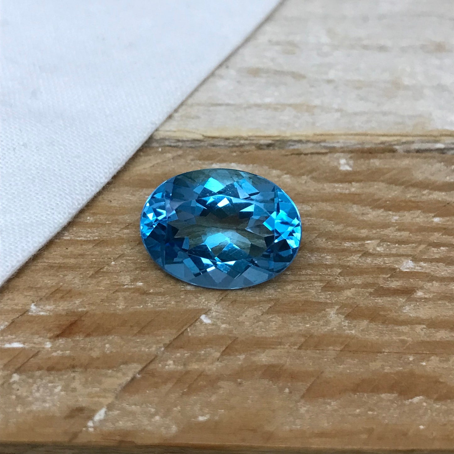 16x12mm Blue Topaz Oval Cut 11.09 Carat, Pre-owned, December Birthstone US Seller
