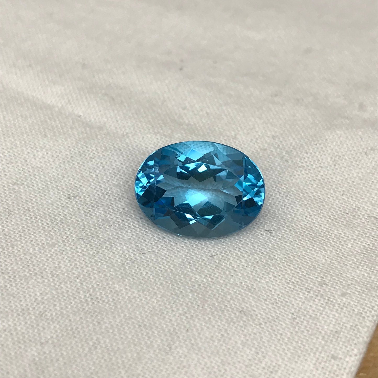 16x12mm Blue Topaz Oval Cut 11.09 Carat, Pre-owned, December Birthstone US Seller
