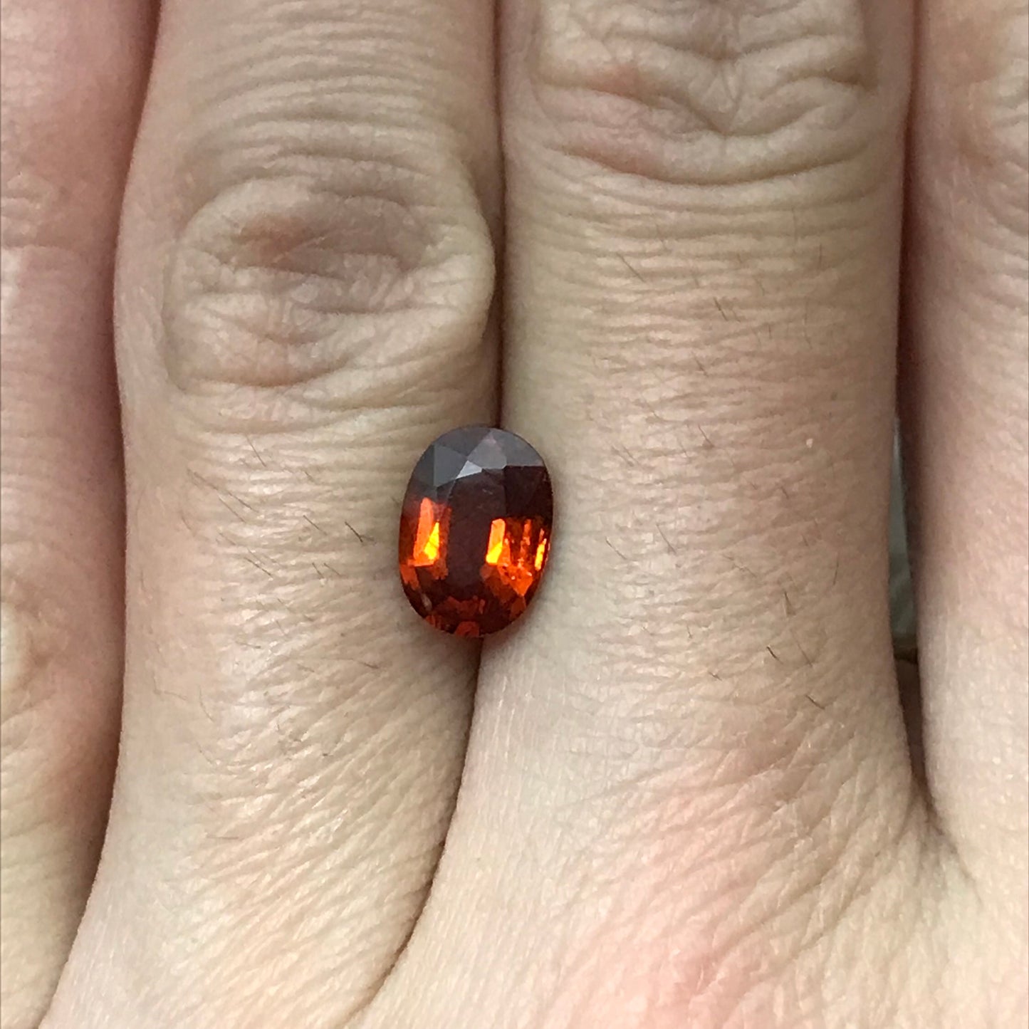 1.72 carat Natural Orange Spessartite Garnet, 8.5x6mm Red Orange Red Faceted Garnet