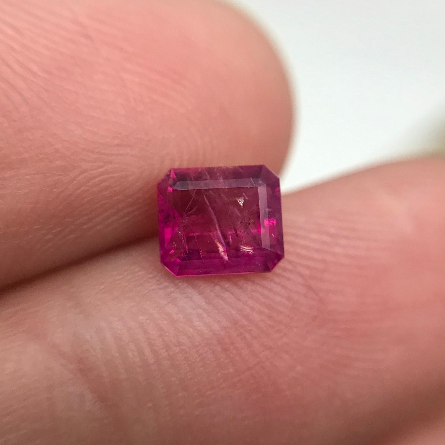 0.61 Carat Natural Red Beryl 5.75x5mm Emerald Cut, Wah Wah Utah Red Beryl, Bixbite