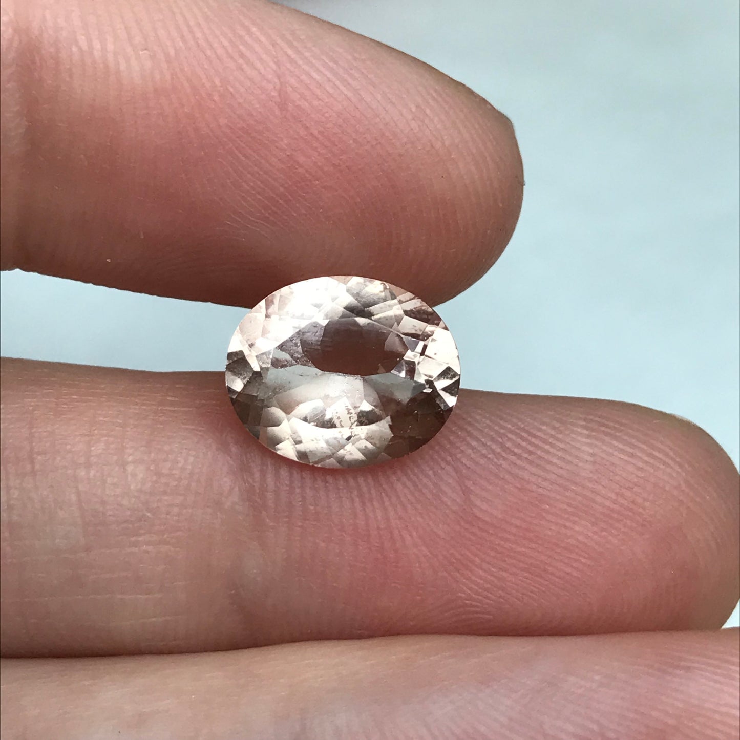 11x9mm Peach Morganite 3.22 Carat Oval Cut, Faceted Loose Gemstone