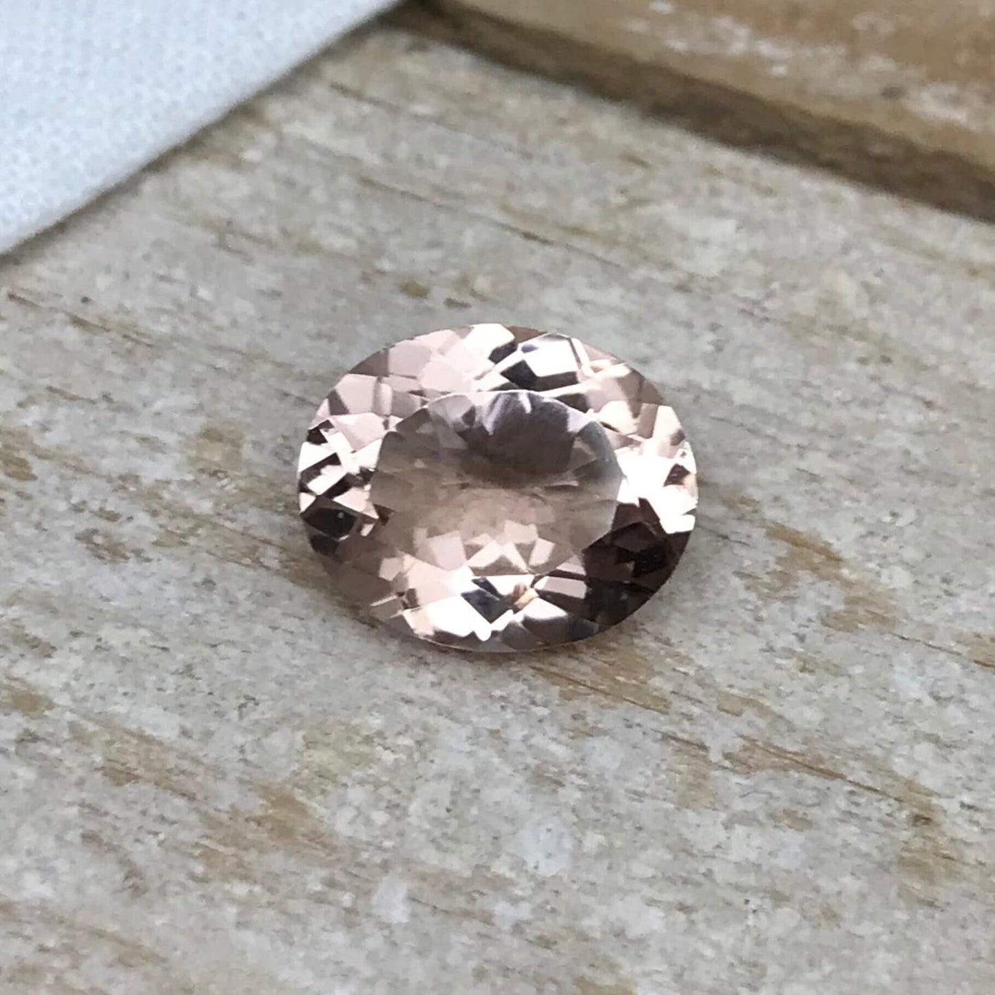 11x9mm Peach Morganite 3.22 Carat Oval Cut, Faceted Loose Gemstone