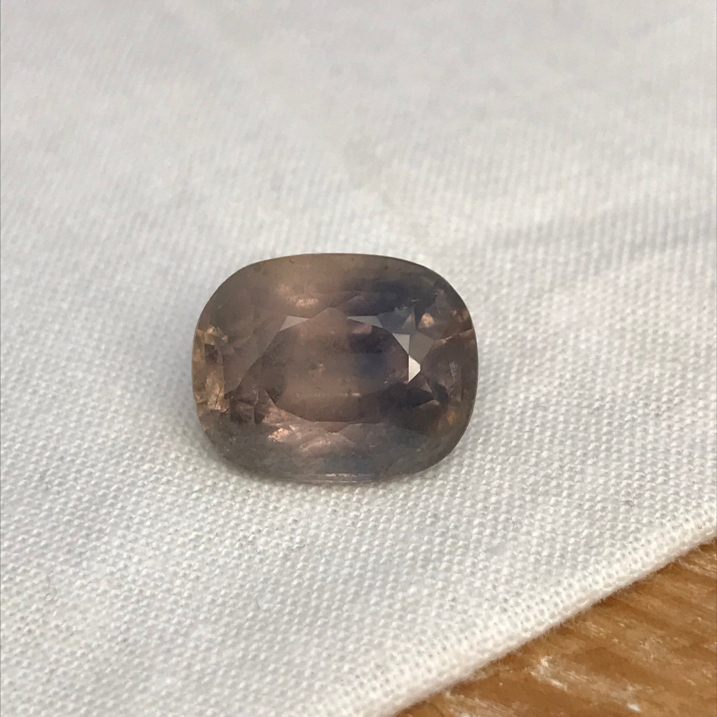 12.91 Carat Color Change Sapphire 14.39x11.56mm Cushion Cut, Green Yellow to Purple, Natural Unheated Faceted Loose Sapphire, Tanzania