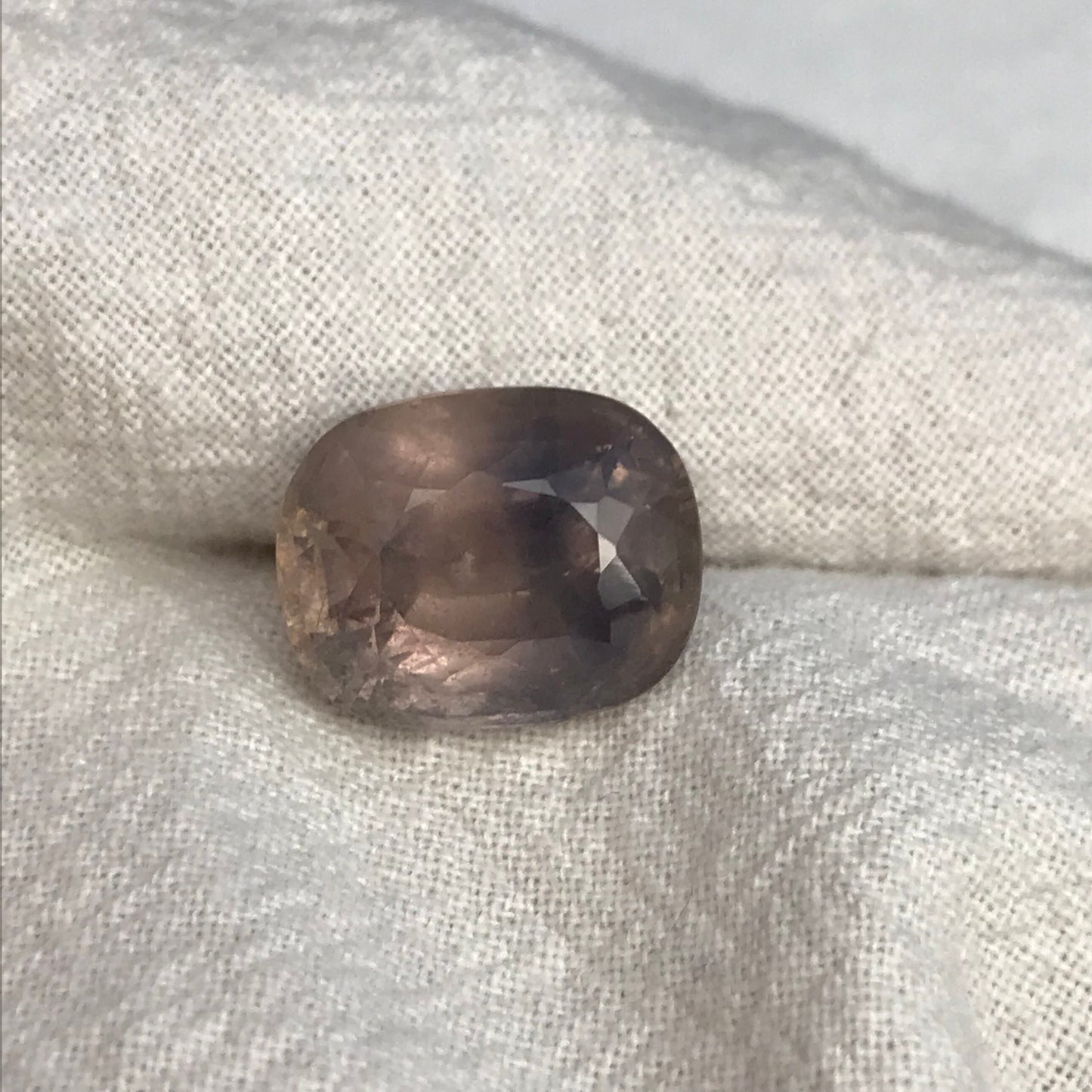 12.91 Carat Color Change Sapphire 14.39x11.56mm Cushion Cut, Green Yellow to Purple, Natural Unheated Faceted Loose Sapphire, Tanzania